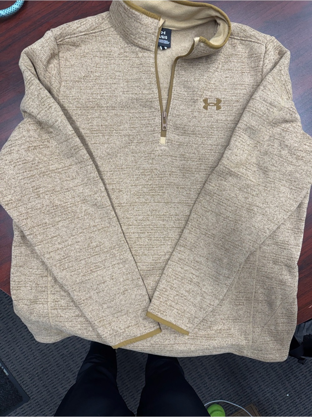 Under Armour Men’s Beige/Tan Quarter-Zip Pullover Sweater